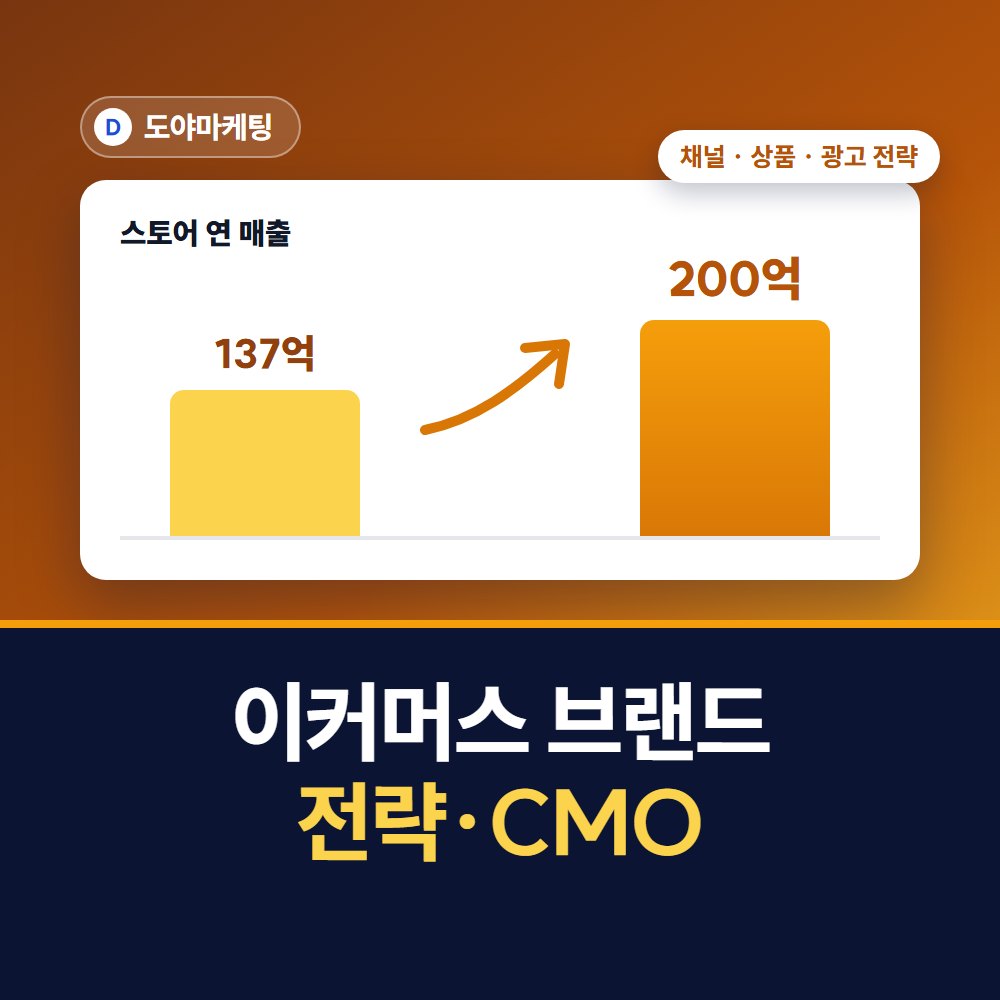 이커머스 브랜드 전략 · CMO